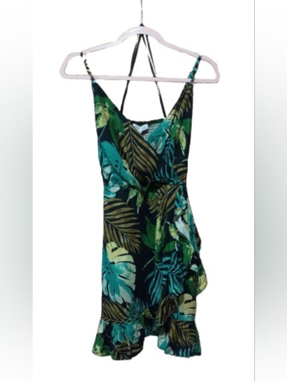Gianni Bini Tropical Leaf Halter Dress